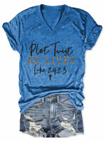 Women's Plot Twist He Lives V-Neck T-Shirt